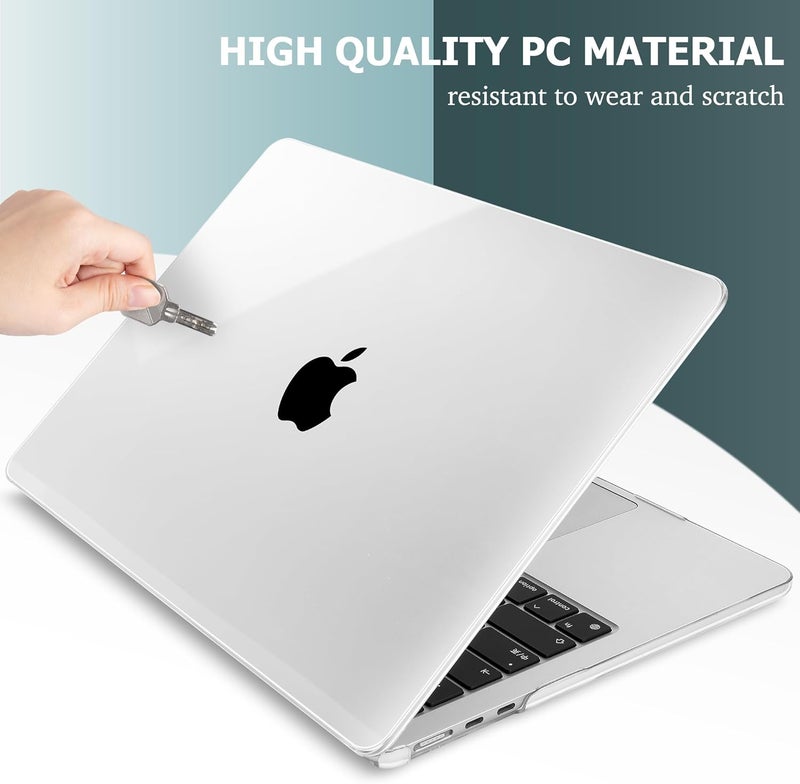May Chen غطاء لجهاز MacBook Air 13.6 بوصة 2025 2024 2023 2022 إصدار A3240 M4 A3113 M3 A2681، غطاء صلب بلاستيكي لجهاز MacBook Air 13.6" مع شاشة Retina يتناسب مع Touch ID، شفاف كريستالي - Image 4